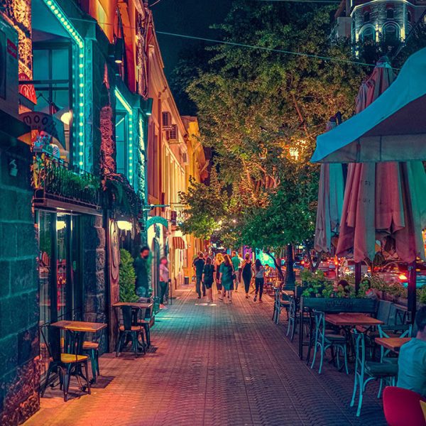 Night street in Yerevan